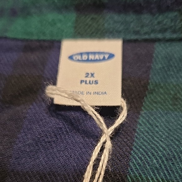 B75 Old Navy Plus Size Green and Blue Plaid Pajama Set Sz 2X - Picture 10 of 11